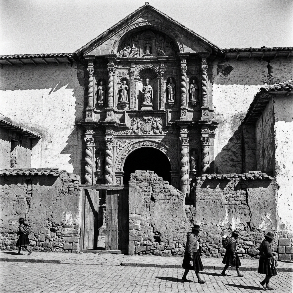 Fachada principal con portada barroca restaurada