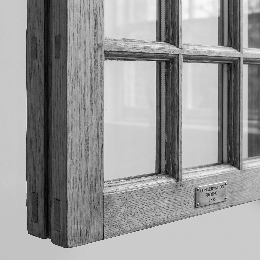 Detalle de carpintería restaurada