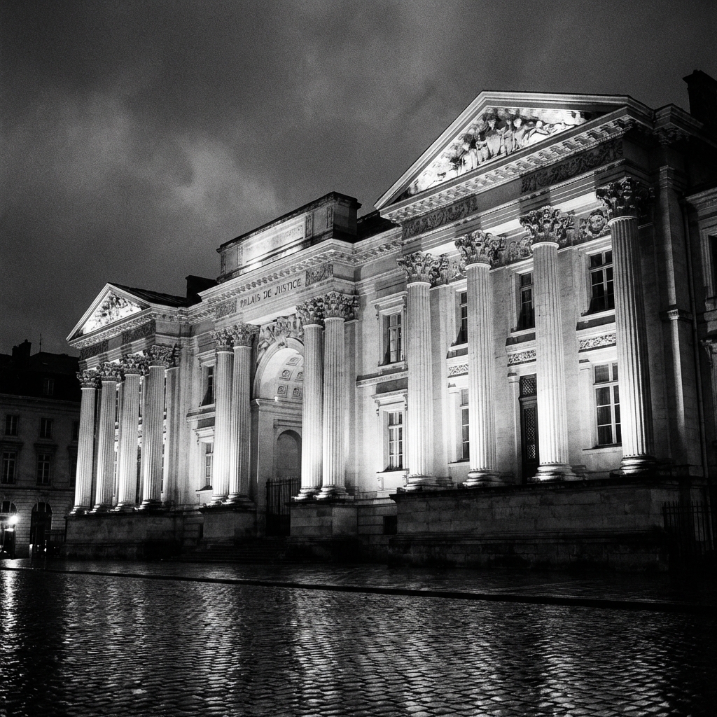 Vista nocturna con iluminación arquitectónica